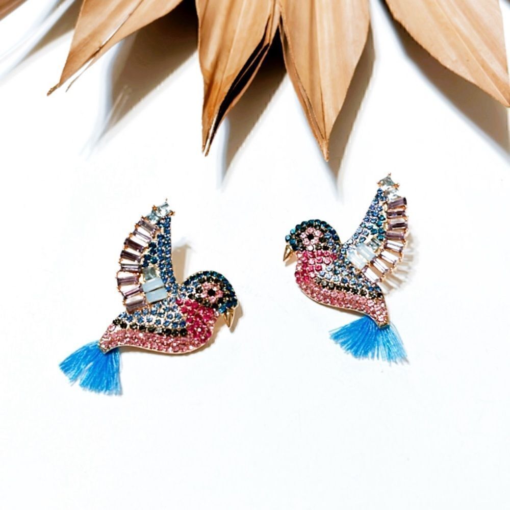 Diamond boho bird earrings N395 - Picture 2 of 4